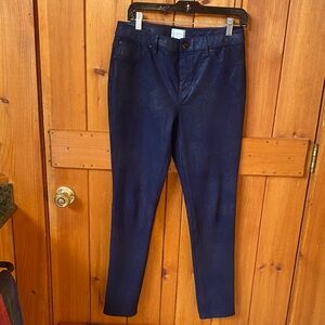 Chico's Dark Blue vegan suede Ankle Jeans